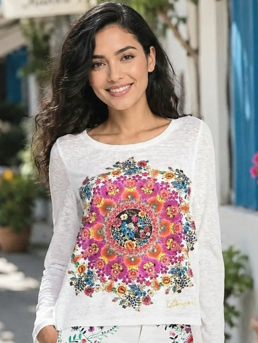 Desigual Prisca Mandala Hi-Low Tunic Top Size S - Picture 16 of 16